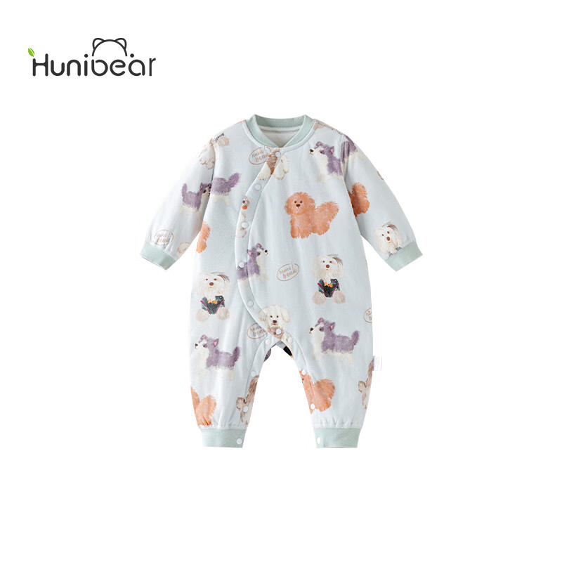 Детский зимний комбинезон Happy Little Bear, антибактериальный, устойчивый к клещам, утепленный хлопком, для малышей, унисекс, 73 см, "Dog Planet"