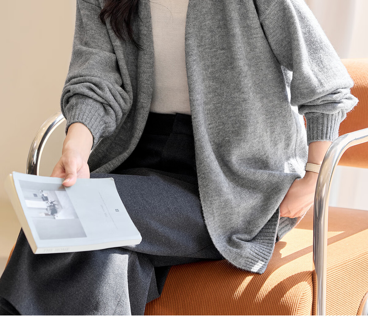 Chushen Autumn Winter Women's Knitted Cardigan Fashion V-Neck Classic Solid Color Versatile Knit Sweater S54Z068 1