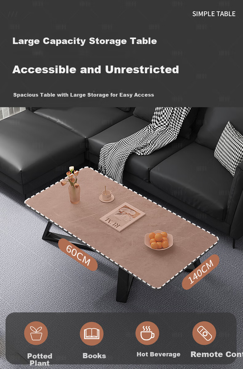Chentao Coffee Table, Living Room Light Luxury High-End Feel, 2025 New Style Bedside Table, Tea Table, Small Apartment Side Table, Sofa Bedside Table, Sofa, 80 Gray 4