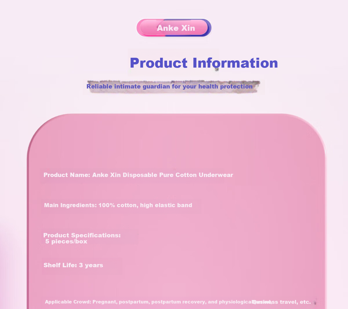 Ankexin Maternity Disposable Underwear for Women, Pure Cotton Sterilized Travel Panties, Individually Wrapped Daily Disposable No-Wash XL Size 15 Pieces 3
