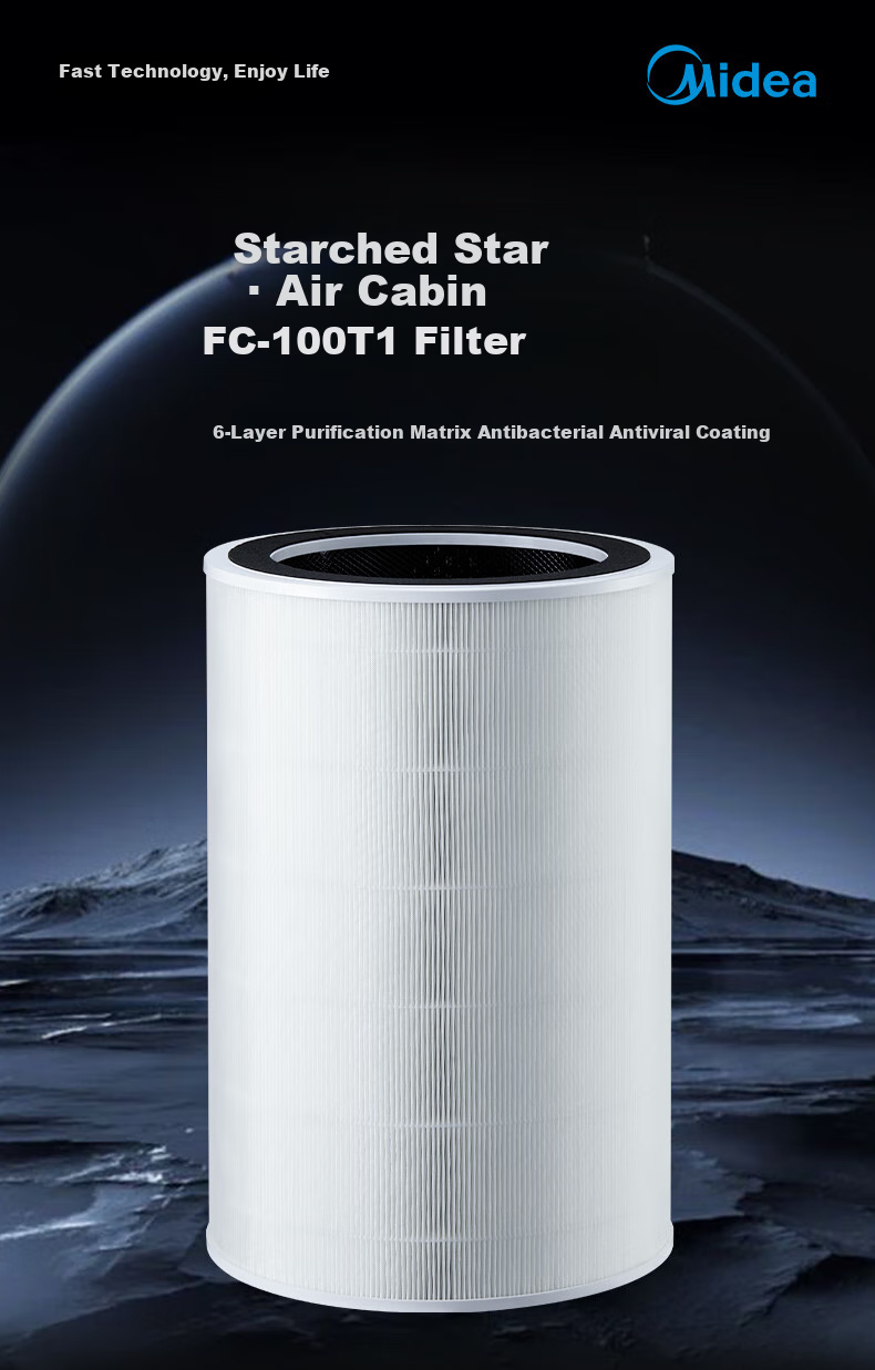 Midea [Original Genuine Product] Air Purifier Filter, Removes Formaldehyde And Smog Particles, T1000 Lite Filter Net FC-100T1 [Accessory] 1
