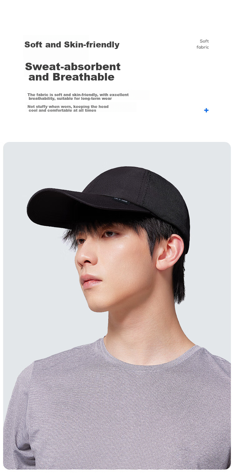 HLA Men's Half Mesh Baseball Cap, Spring And Summer Sun Hat for Women, UV Protection And Shade 6