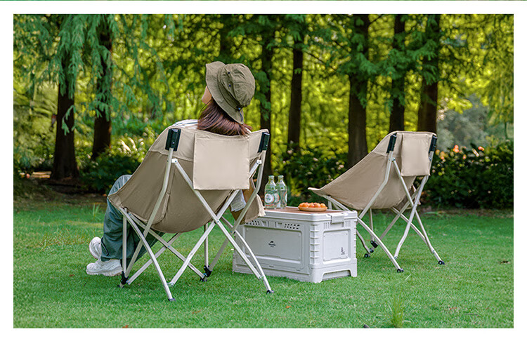 Naturehike Moon Chair Outdoor Camping Folding Chair Fishing Sketching Large Comfortable Portable All-Terrain Chair Black 10