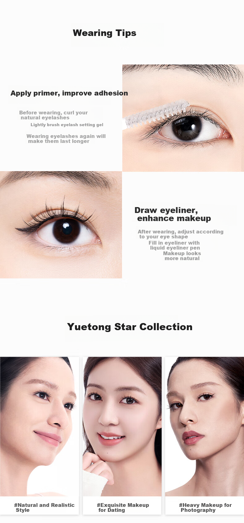 WOSADO Magnetic False Eyelashes, Realistic, No Glue Required, Long-Lasting, Thick And Lush, Little Daisy Cookie Black 14