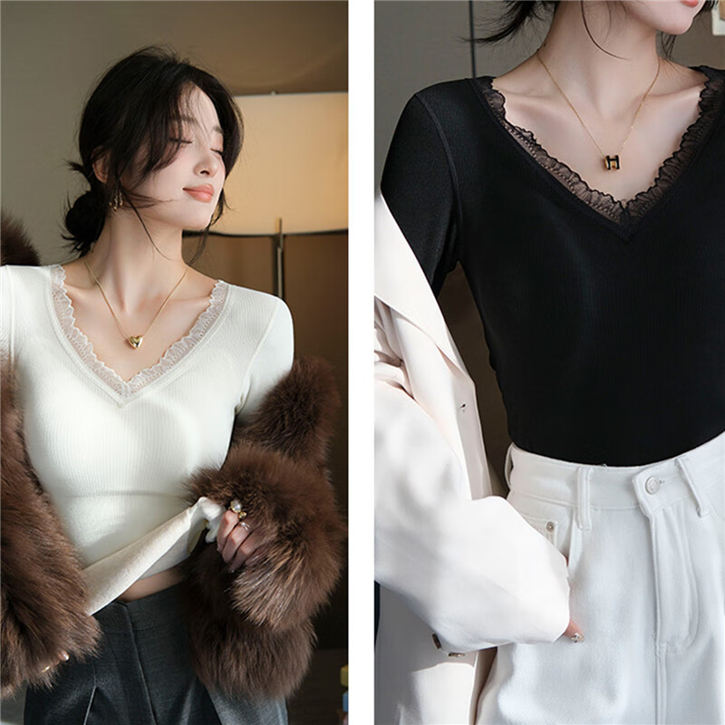 Urban Beauty Women's Cashmere Silk Patch Thermal Top with Chest Pad 2025 New Autumn Winter Thermal Underwear