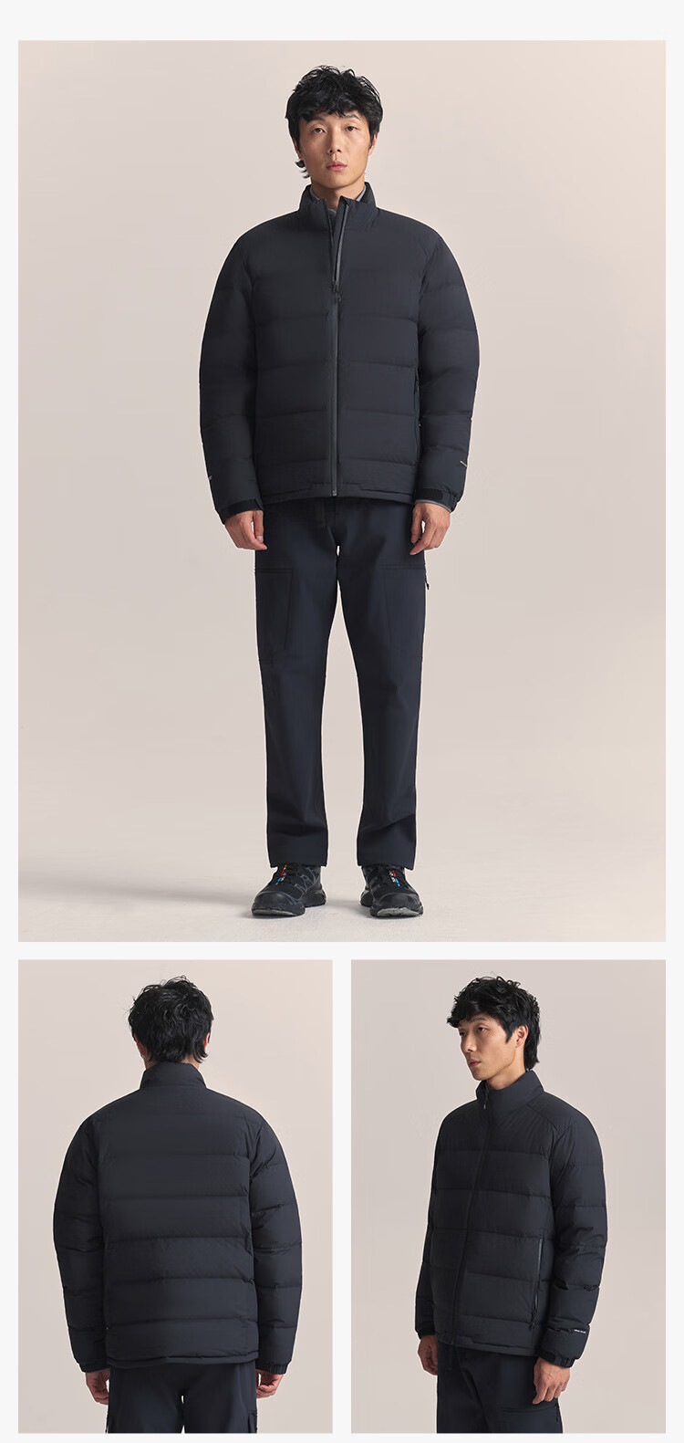 JD Jingzao 25 Winter Cloud Shield Workwear Puffer Jacket Three-Proof Goose Down Outdoor Men's Coat Hooded Obsidian Black 3XL 5