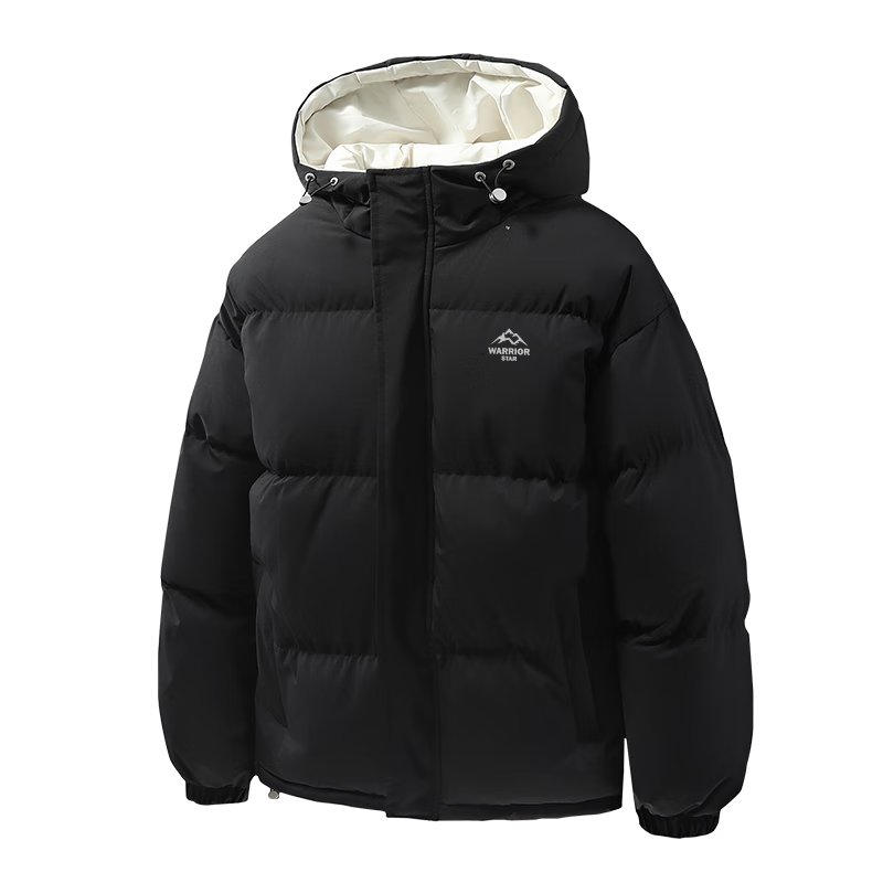 Warrior Men's Winter Hooded Thickened Cotton Jacket Cold-Resistant Warm Cotton Coat Versatile Puffer Jacket 6189