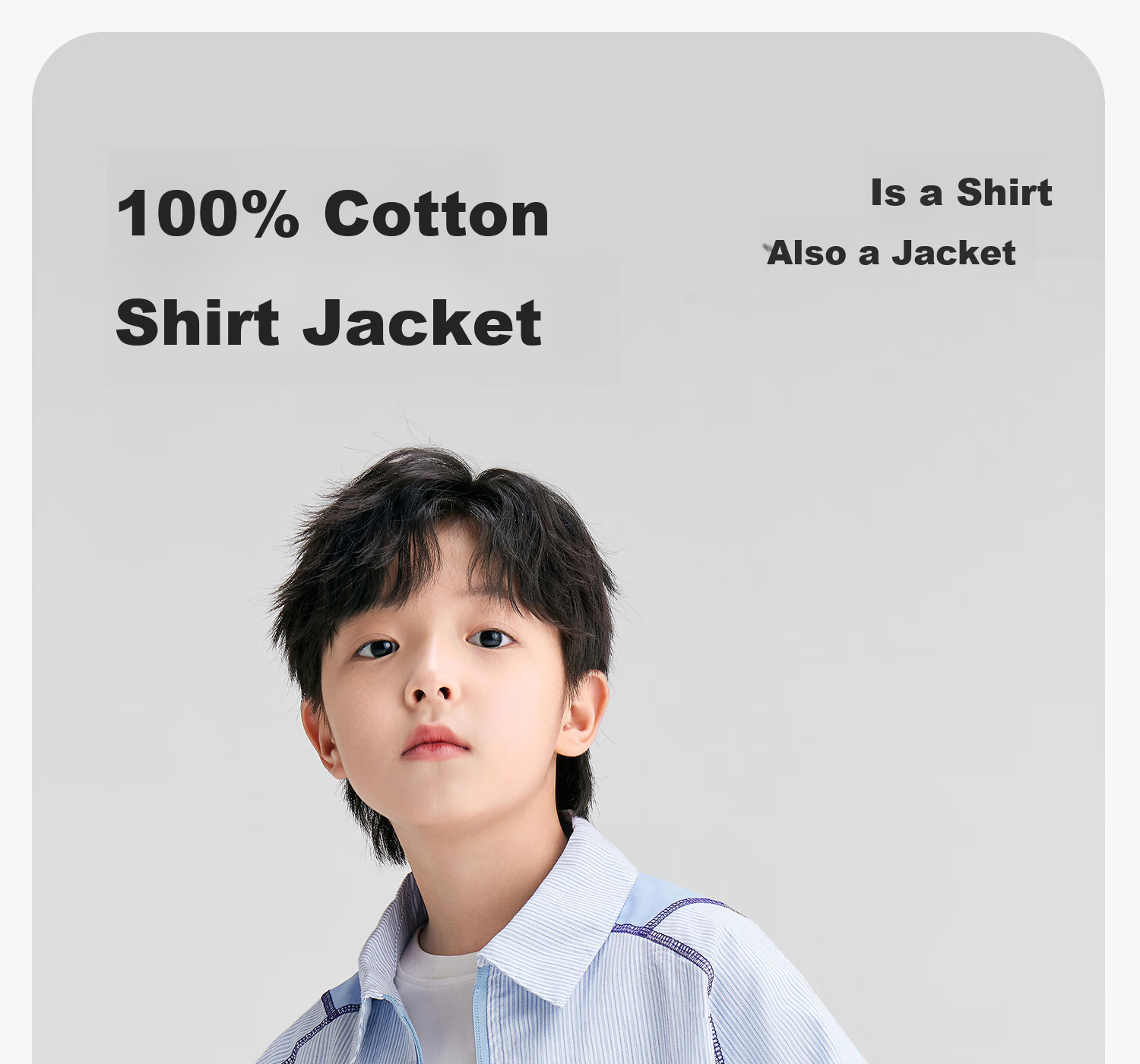 Zuoxi Boys' Shirt, 2026 New Style Children's Jacket, Thin Boys' Zipper Shirt, Long-Sleeve Spring Wear, Blue, Size 110 1
