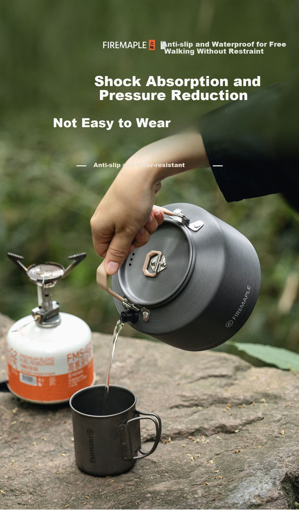 FIRE-MAPLE T4 Teapot Special Edition Single Pot for Outdoor Camping, Wood-Fired Tea Brewing Pot, Coffee Brewing Equipment (1.3L) 1