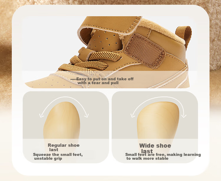 BALABALA Children's Shoes, Kids' Sneakers for Boys And Girls, Toddler Shoes, Autumn And Winter High-Top Shoes, Fleece-Lined, Non-Slip 6