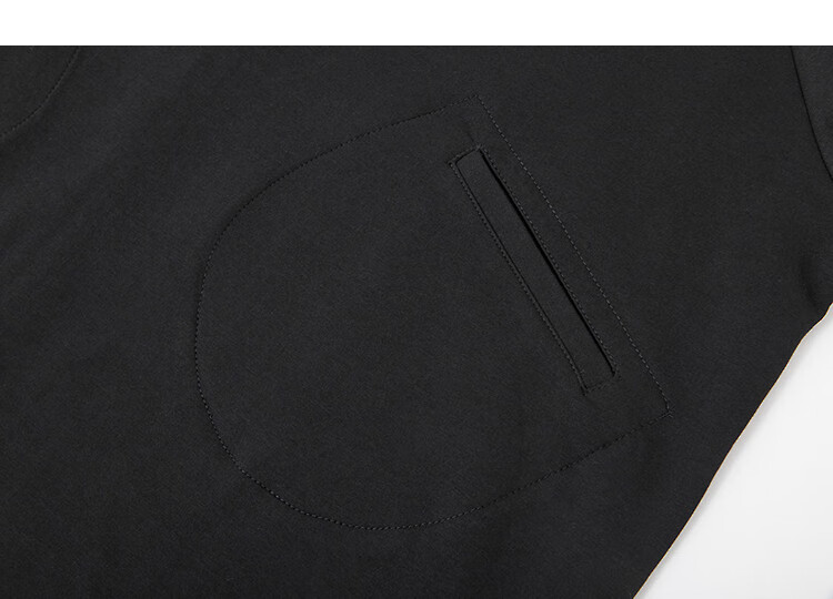 Demana [Comfort Elastic 280G Air Layer] Autumn Simple Crew Neck Large Patch Pocket Loose Fit Petite Sweatshirt for Women 3