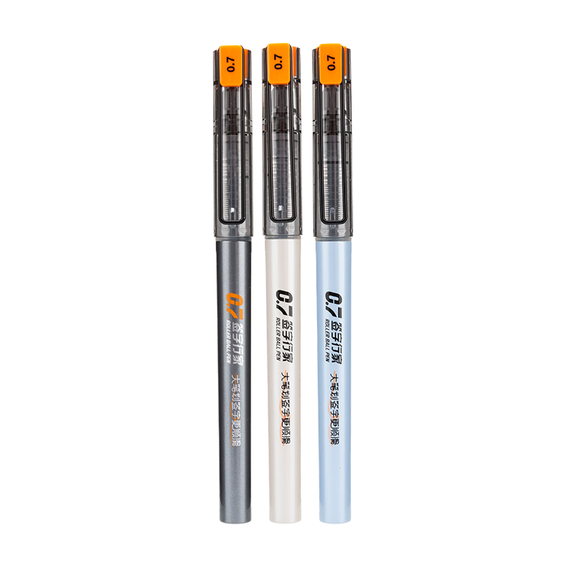 M&G Stationery 0.7mm Quick-Dry Liquid Rollerball Pen Bullet Tip Bold Stroke Gel Pen Black 3-Pack M1720 Back to School Season