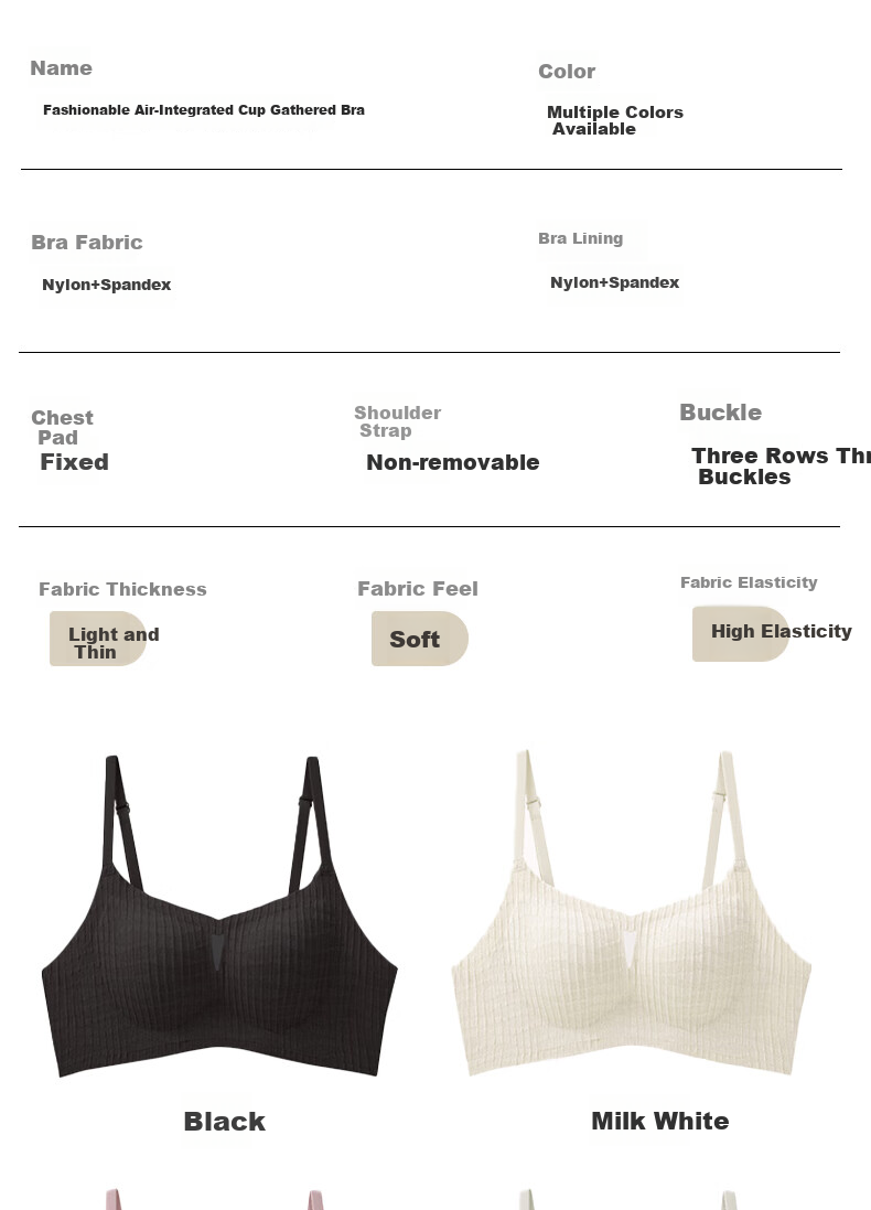 GUJIN Women's Bra for Small Breasts, Push-Up, Lift, Anti-Sagging, Side Support, Wireless, Adjustable, Lightweight, Breathable Brassiere 16