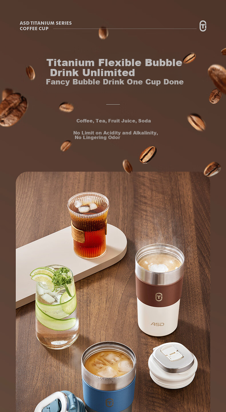 ASD Pure Titanium Insulated Mug High-End Business Tea Water Cup Compact Portable Travel Coffee Cup RWS42B15Q-TW 4