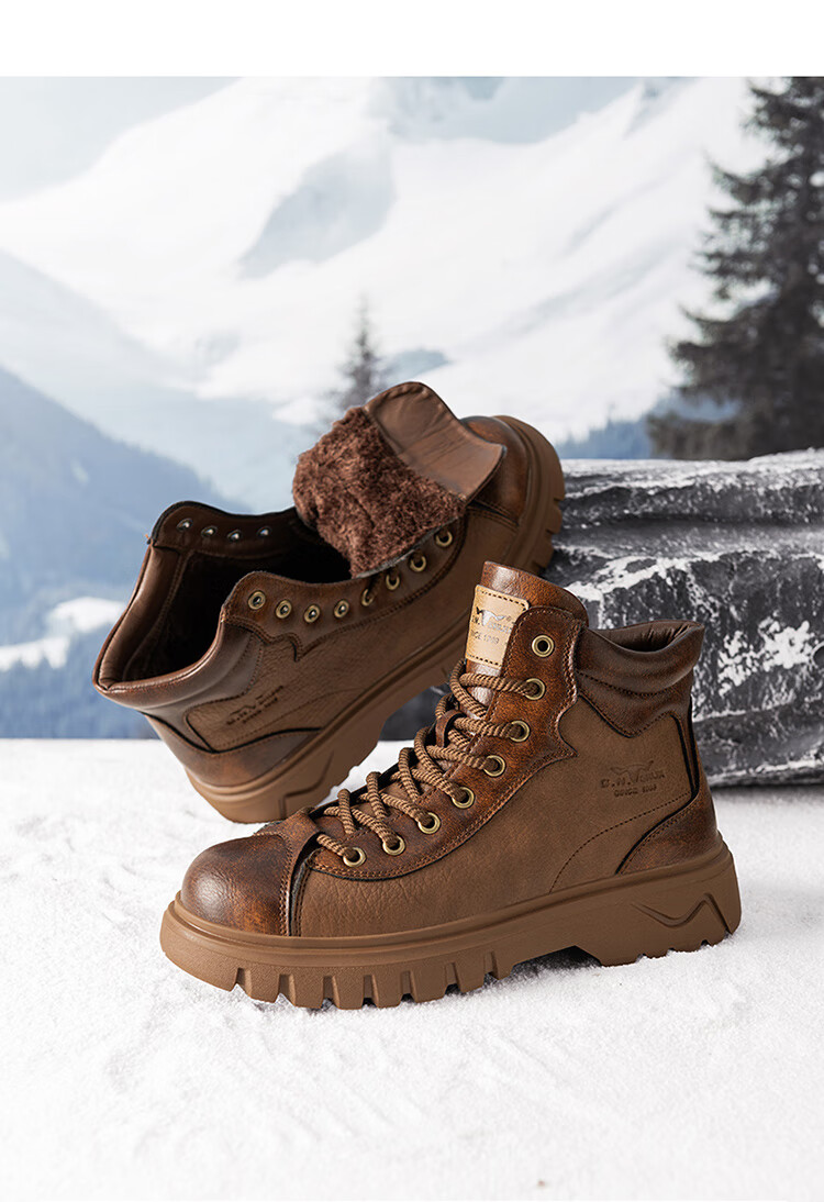 G.N.Shi Jia Men's Boots 2025 Autumn Winter New Low-top Martin Boots Outdoor Thick-soled Casual Leather Shoes Trendy Versatile Men's Shoes 46