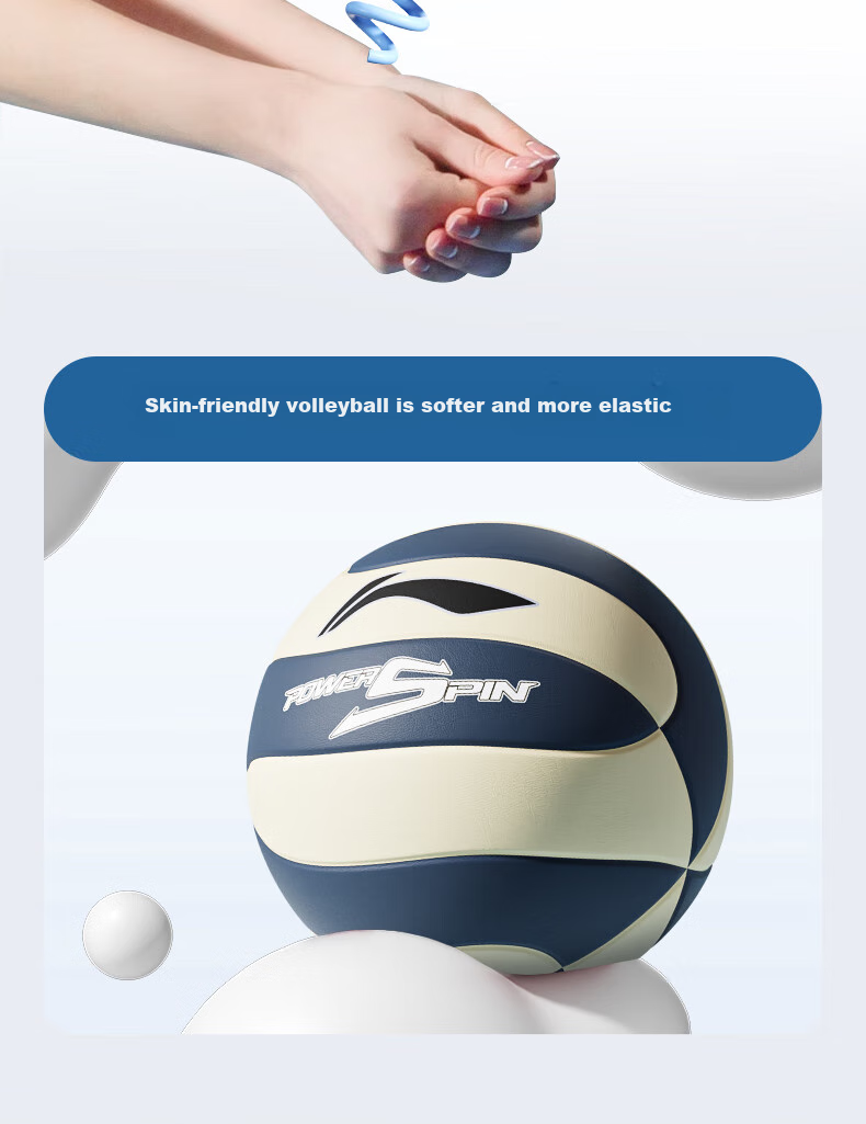Li-Ning Volleyball Size 5 Adult Youth Student High School Entrance Exam Special Leather PU Material Training Competition Standard Ball Size 5 12