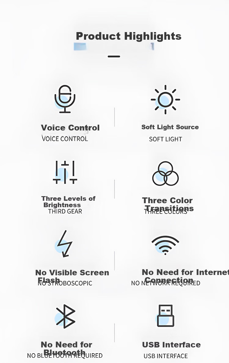 Datouren Voice-Controlled Night Light, Smart Voice Lamp, Bedside Lamp, Bedroom Night Light, Baby Mood Light, Motion Sensor Light, Small Table Fa 2