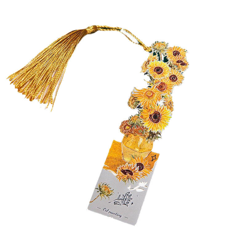 Tianshun Oil Painting Bookmark Premium Exquisite Metal Van Gogh Bookmark Classical Creative High-Value Birthday Gift for Girls Cultural and Creative Student School Reward Simple Packaging Blooming Apr