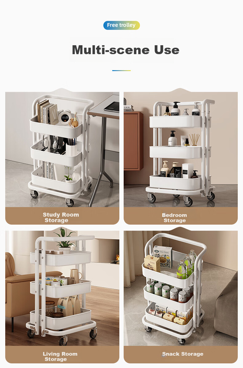 YOUQIN Bookbag Storage Rack, Mobile Cart for Books, Under-Desk Storage Shelf with Wheels, Floor-Standing Side Table Organizer for Bags 4