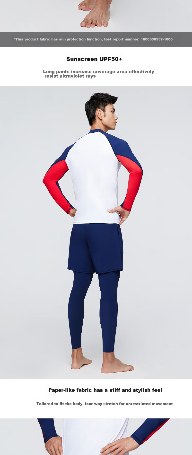 BALNEAIRE Men's Trousers, Fashionable Sun Protection Quick-Dry Beach Hot Spring Surfing Suit, Sports Fitness 2025 New Style 50310 L 3