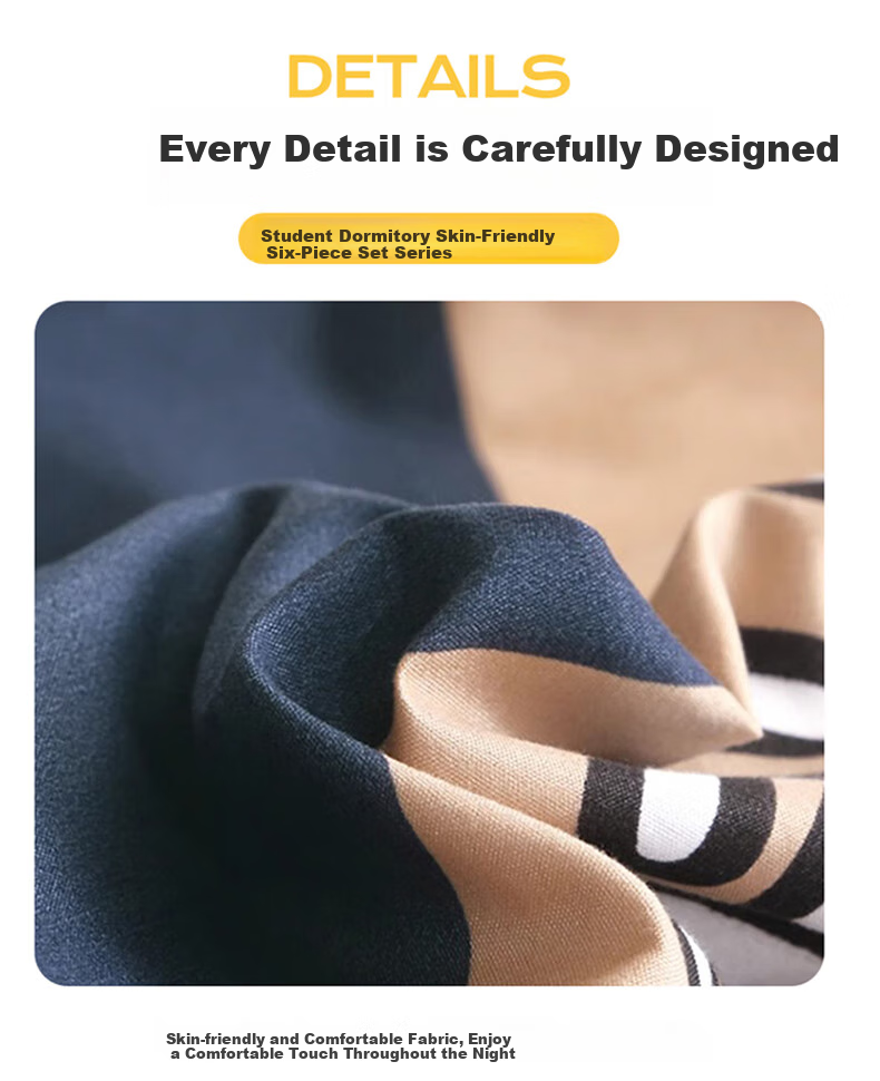 AVIVI College Dormitory Six-Piece Set: Thin Mattress, Pillow, 1.5 Jin Duvet Insert, Duvet Cover, Bed Sheet, Pillowcase for 0.9m Bed with Huanxianggou Desig 9