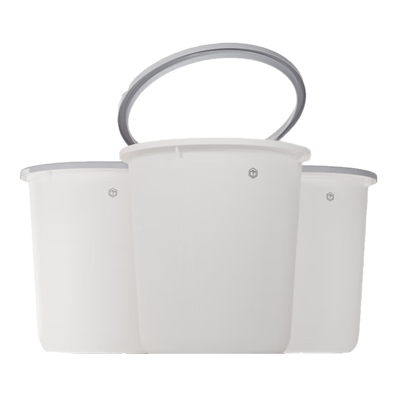 JD Jingzao 13L Round Open-Top Trash Can with Press Ring, 3-Pack Large Size for Living Room, Bathroom, Kitchen, Toilet, Office