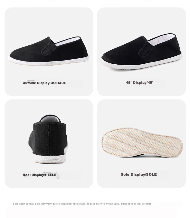 YUZHAOLIN Traditional Beijing Cloth Shoes, Handmade with Thousand-Layer Sole, Slip-On Loafers, Casual Traditional Cloth Shoes for Men Y1S-1003 Size 41 10