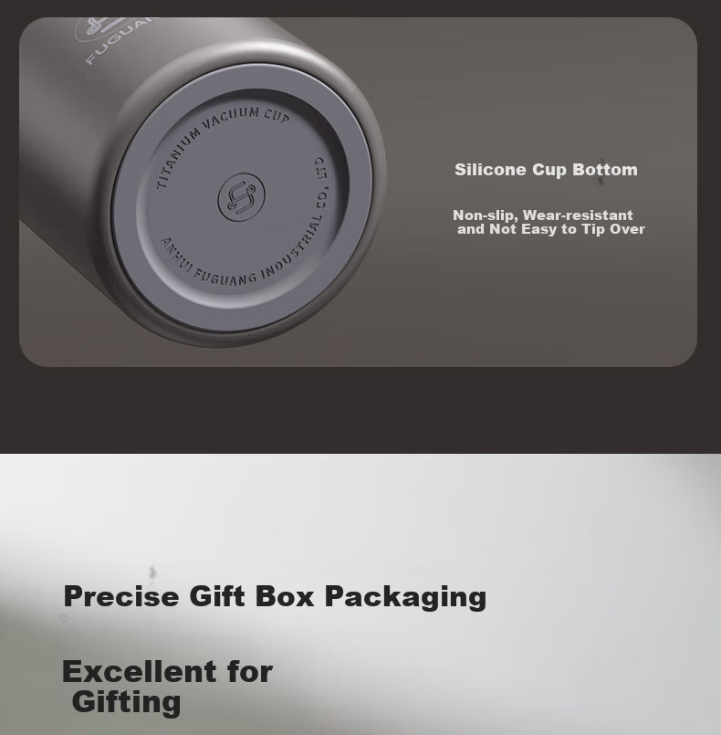 Fuguang Insulated Mug, Titanium Cup with Tea Infuser, Water Bottle for Men And Women, Pure Titanium Teacup, Outdoor Gift Box, Pure Titanium Thermos Cup 21