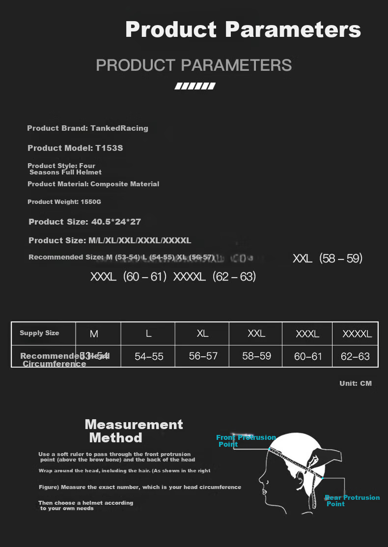 Tanked Racing Motorcycle Helmet, Full-Face T153S Black Future Technology [Duck Co-Branded Edition], XL 3