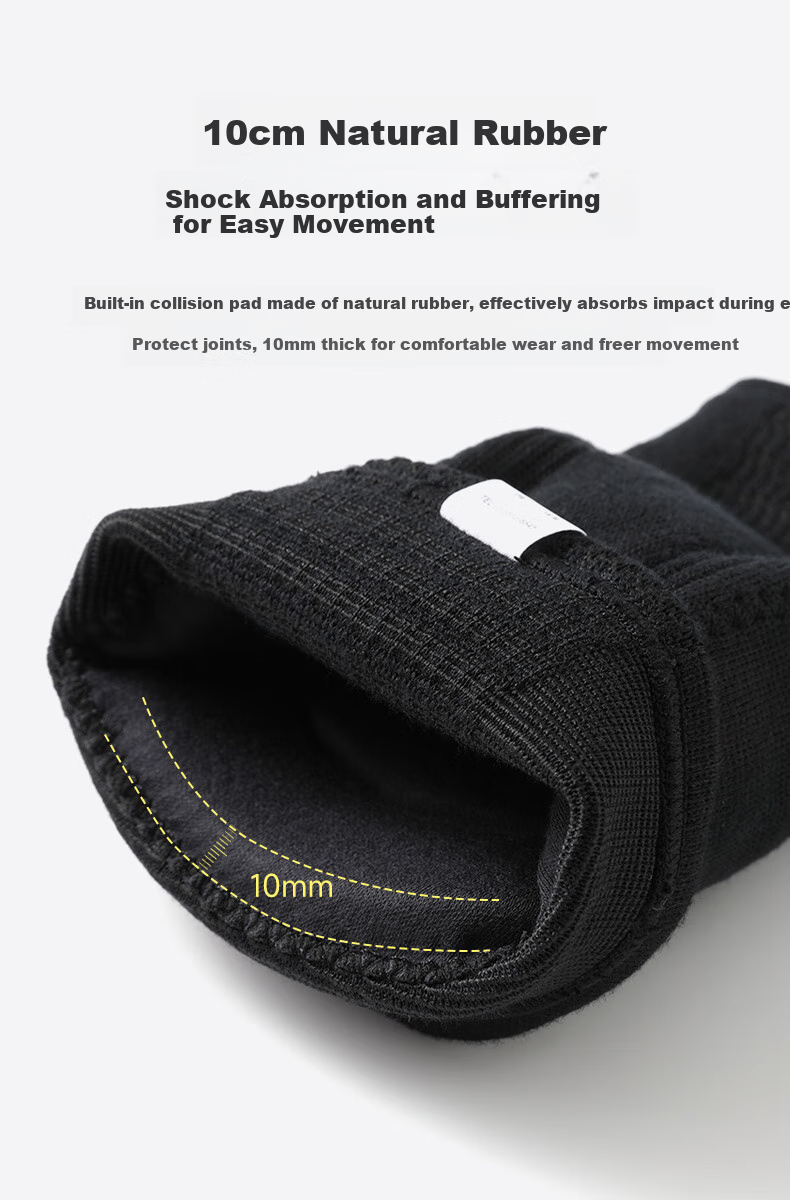 D&M Professional Volleyball Knee Pad, 6-Segment Padded Protective Guard, Anti-Collision and Anti-Fall, Goalkeeper, Black, Single Piece 6