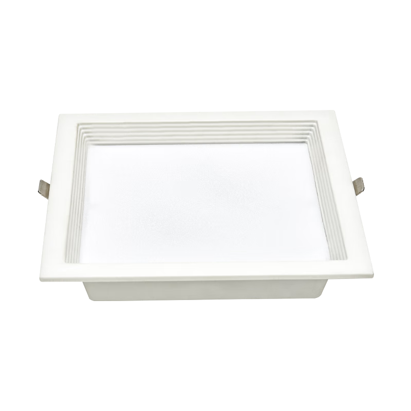 Biuyum Integrated Ceiling LED Square Downlight Honeycomb Panel Dedicated Flat Panel Grille Recessed Clip Square Light White 25W Cool White