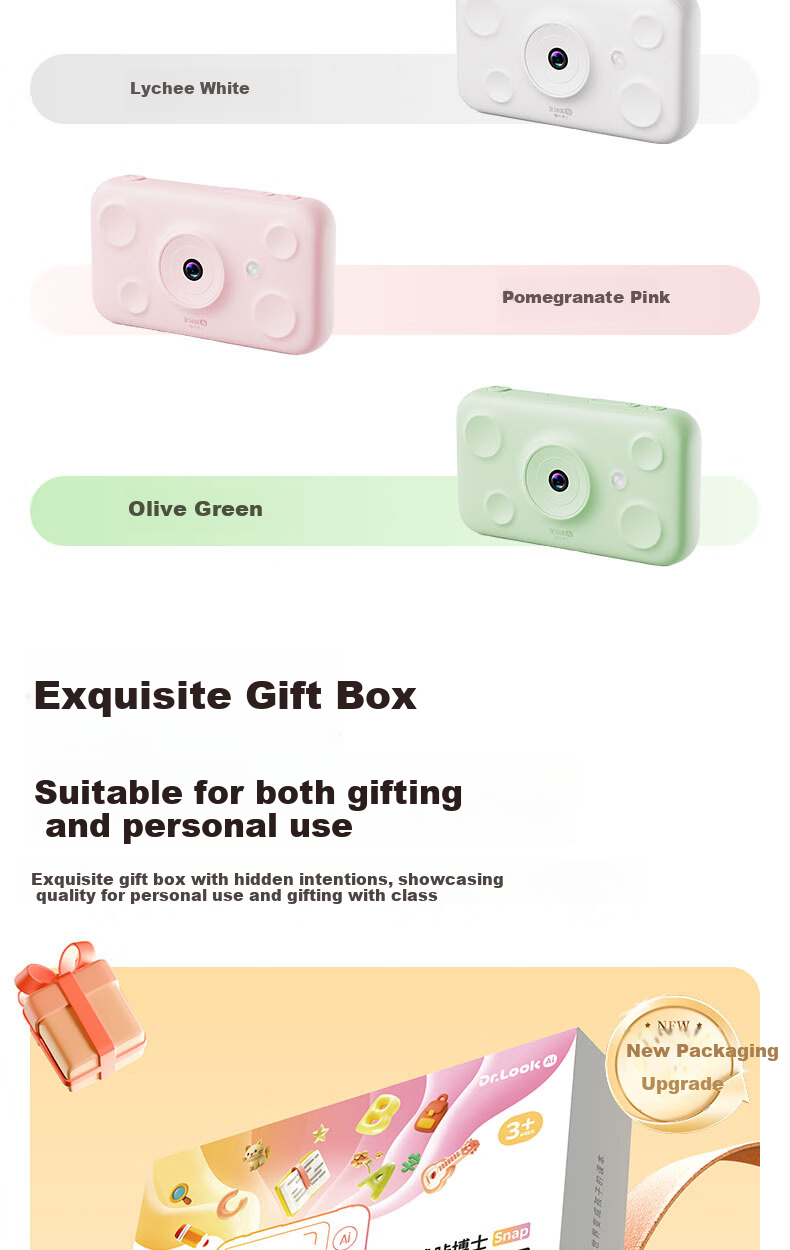 Lukaboshi AI Learning Camera for Children, 32GB Green Intelligent Learning Machine, Early Education Toy, Birthday Gift for Boys 18