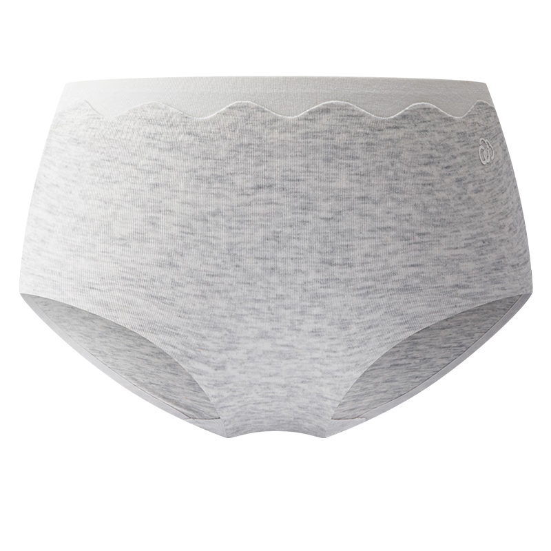 AIMER KIDS New 3A Antibacterial Girls' Mid-Waist Seamless Bonded Boxer Briefs - Cloud Gray Milk Cap 160