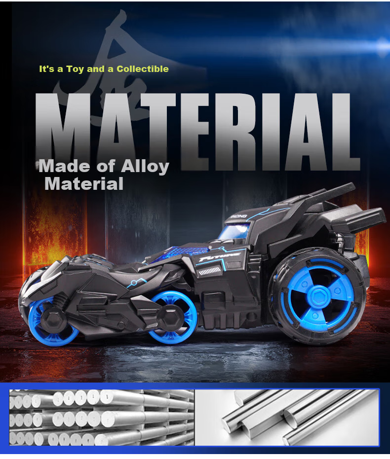 Feibei Children's Toy, Boys' Birthday Gift, Alloy Toy Car, Ejection Motorcycle Racing Car, Ages 3-10 8