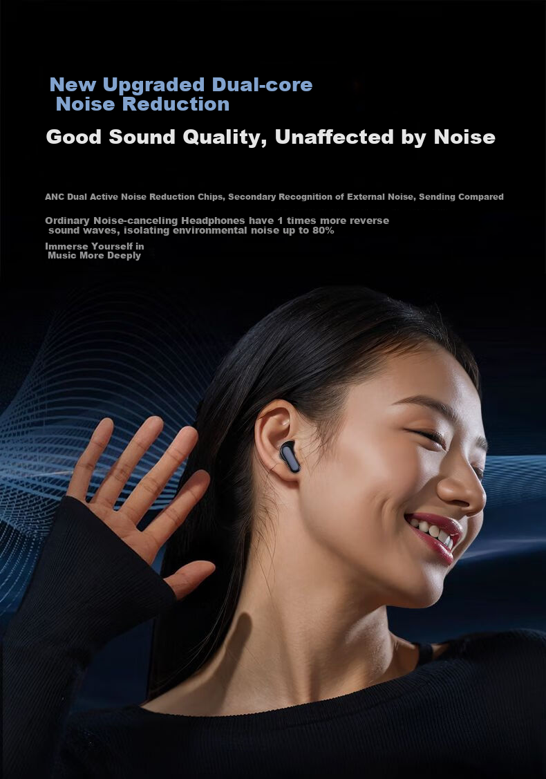 Nuobixing [Berlin Sound | 2025 New Model] Pro13 Semi-In Wireless Bluetooth Earphones for Running, Sports, Noise Reduction, High Sound Quality, Comfortable for Long Wear, Compatible with Xiaomi, Black 10