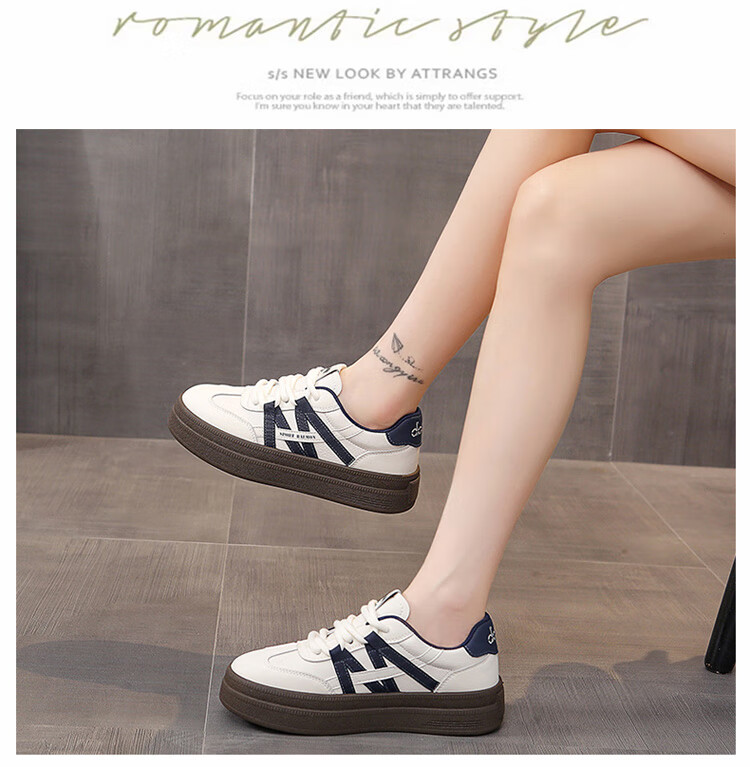 TonLion Women's Training Shoes Summer 2026 Thick-Soled White Casual Sports Sneakers Brown Size 38 10