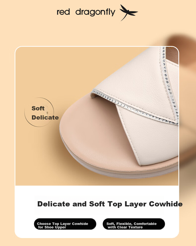Hongqingting Mother's Day Slippers for Women, Outdoor Wear, Thick-Soled Wedge Roman Sandals, Soft-Bottomed Leather Flat Slippers, WTK233792 11