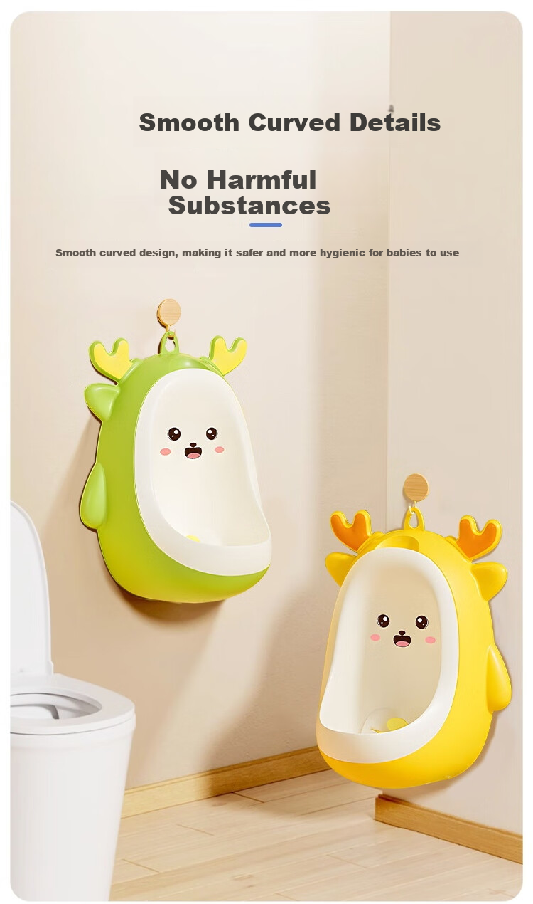 DOCTOR MA Children's Urinal, Boy's Urination Station, Standing Urinal for Boys, Baby Peeing Aid, Toilet Training Device, Yellow 5