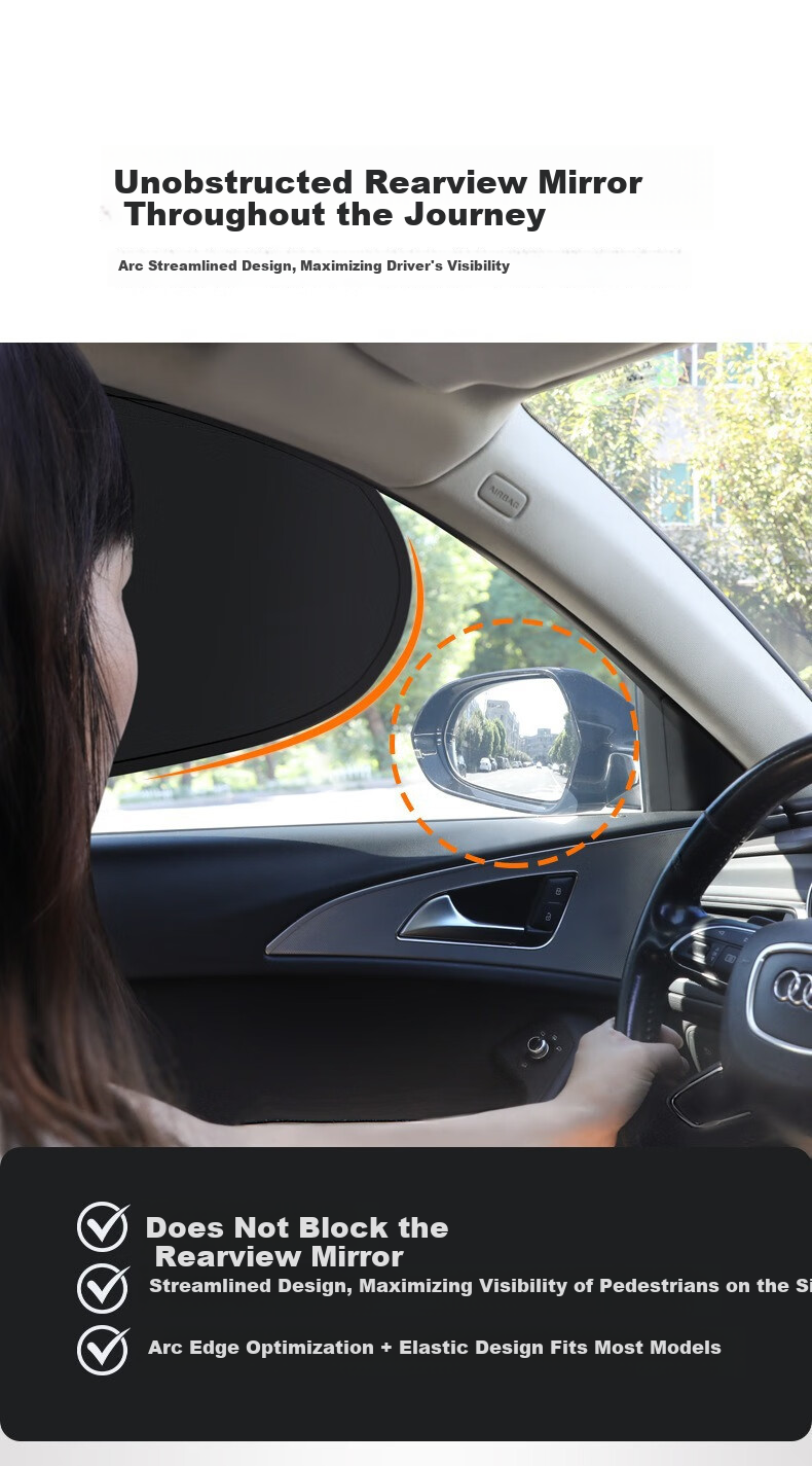 Shaguo Car Sunshade, Summer UV Protection, Heat Insulation Window Curtain, Non-Glaring, Static Cling Sun Visor, Car Side Window Sunshade 3