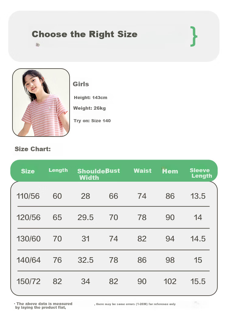Hodohome [Same As in Mall], Children's Pajamas for Girls, Size 40S Cotton-Spandex Sweet Cute Nightgown, Breathable Dress 322, 130 10
