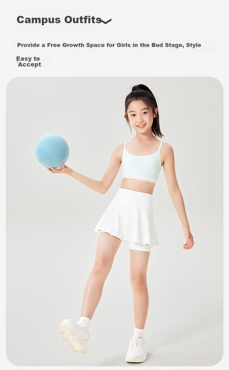 Jiusuiban Children's Underwear, Girls' 80 Modal Silk Development Bra, 8-10 Years Old Girls' Nipple Prevention Camisole Tank Top 5