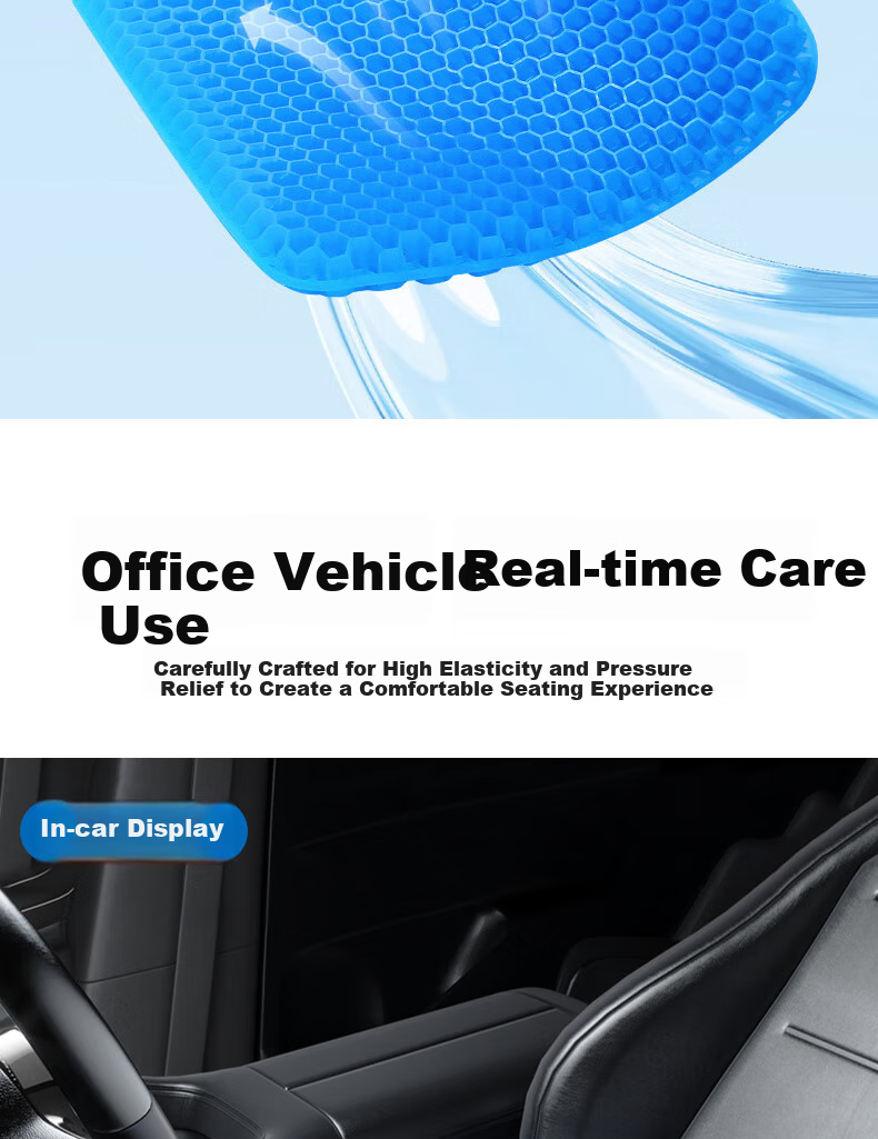 Jiabolan Car Seat Cushion, Honeycomb Elastic Pad, Summer Office Chair Pad, Cooling Mat, Breathable, Suitable for All Seasons, Ice Mat 7