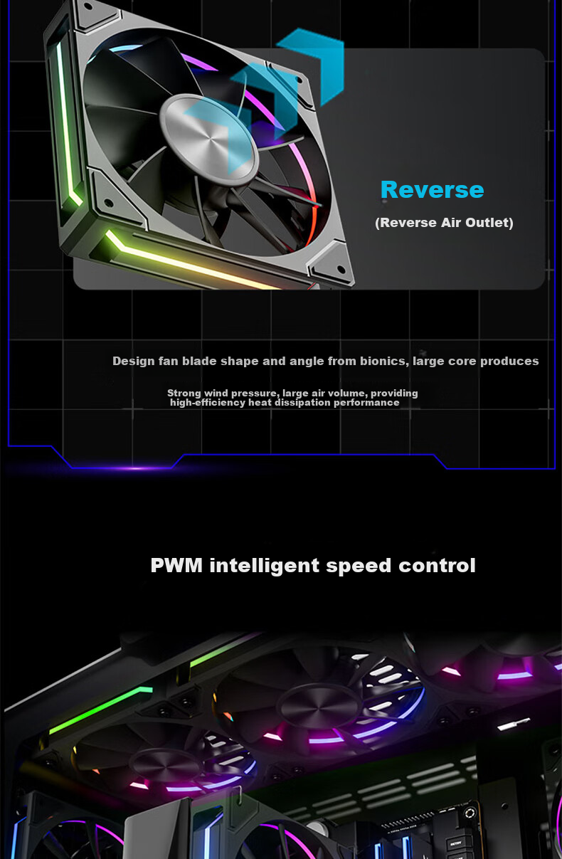 PowerTrain Unknown Player Glider A12 Case Fan, 12CM Desktop Computer ARGB Synchronized Lighting, CPU Cooling Fan, Four-Sided Ring Light Effect, PWM Speed Control, White Anti-Rotor 6