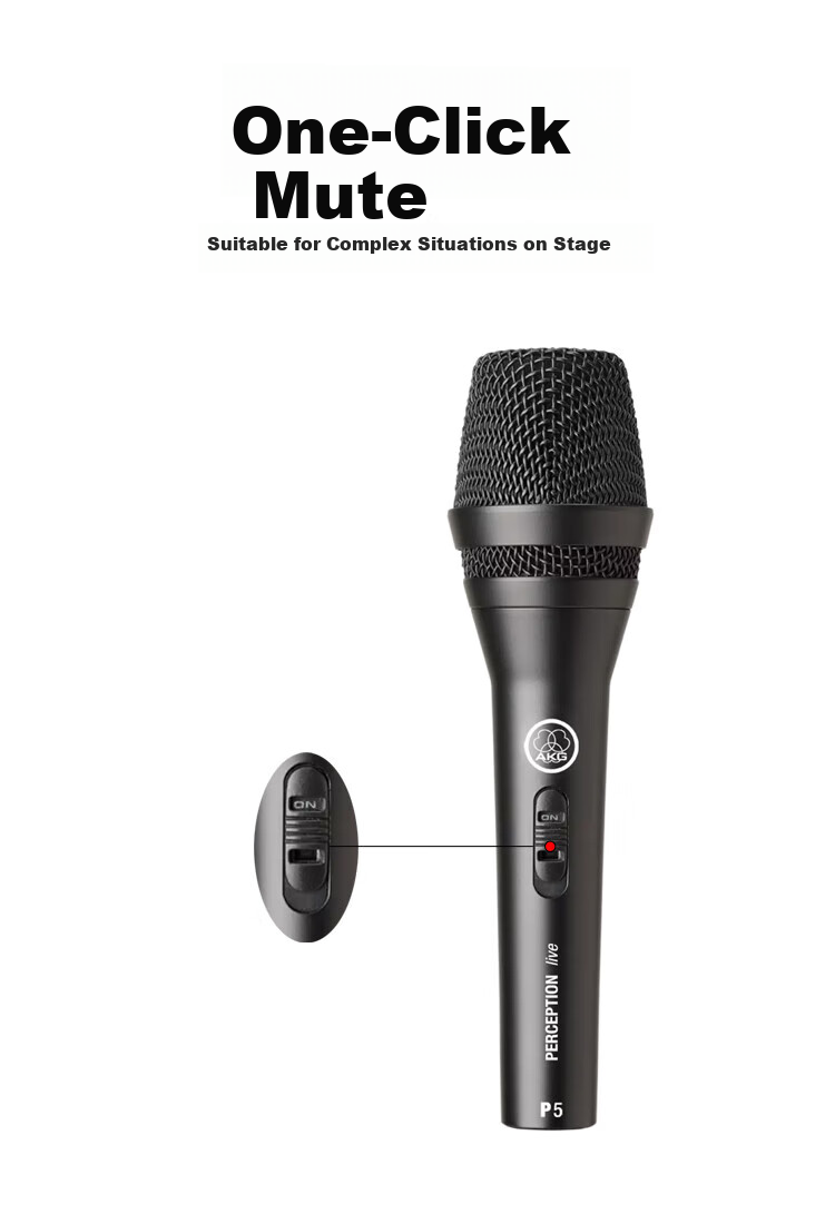 AKG P3S Professional Dynamic Wired Microphone for Home Karaoke, Live Streaming, Guitar Playing, Singing Recording, Stage Performance Vocal Handheld Microphone 5