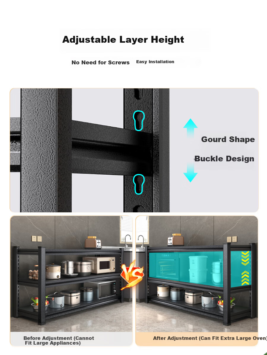 Jiabangshou [Chow Yun-fat Recommended] Kitchen Storage Rack Floor Storage Cabinet Home Organizer Multi-functional Cupboard Storage Shelf 4