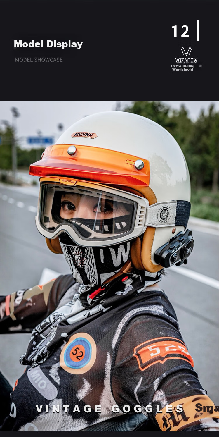 VOZAPOW Retro Motorcycle Goggles with Double-Layer Anti-Fog, Photochromic, Polarized Lenses for Off-Road Motorcycles, Electric Bikes, And Nearsighted Riders 4