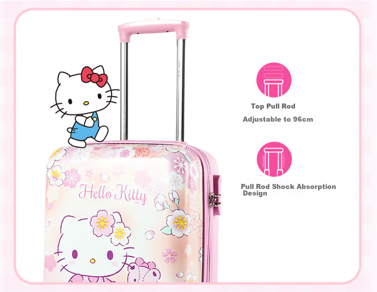 Mesuca X Sanrio Kuromi Password Lock Suitcase with Universal Wheels, Girls' Trolley Case, 18-Inch Children's Luggage, Carry-On Suitcase 9