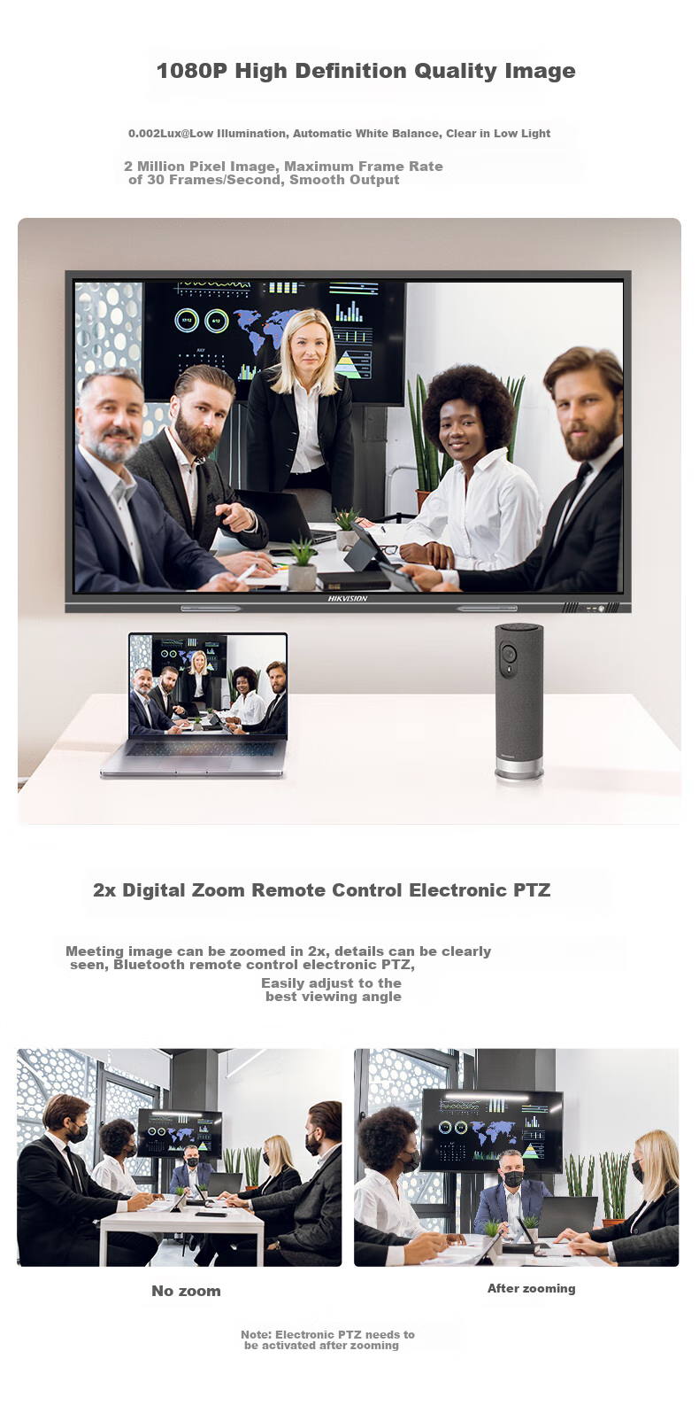 HIKVISION Video Conference Camera All-In 1080P HD Online Class Live Streaming Video Solution with Three-In Omnidirectional Microphone And Speaker 5