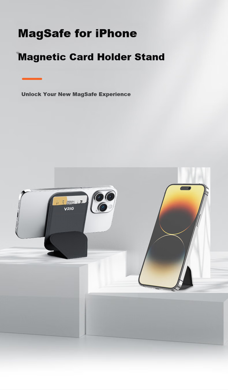 VRIG MG-22 Magnetic Magsafe Phone Holder Foldable Rotatable Multifunctional Travel Stand Compact Convenient Desktop Clip Compatible with iPhone 17 1