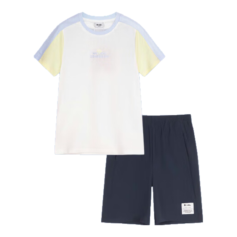 SOUHAIT Children's Clothing Boys Girls Quick-Dry Shorts Sleeve Summer New Kids Set White 140